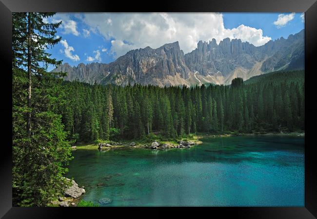 Lago di Carezza, Dolomites, Italy Framed Print by Arterra 