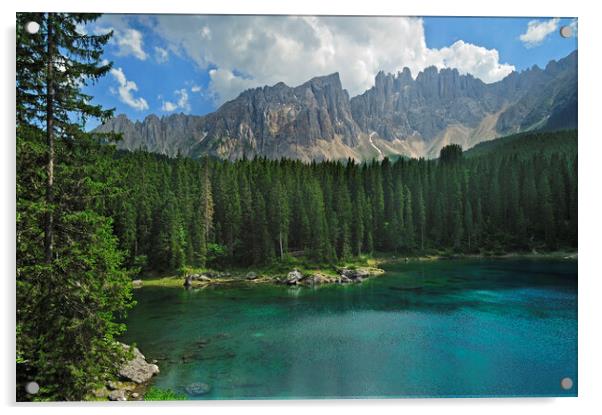 Lago di Carezza, Dolomites, Italy Acrylic by Arterra 