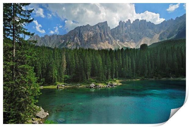 Lago di Carezza, Dolomites, Italy Print by Arterra 
