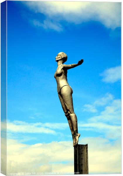 The Scarborough Belle statue at Scarborough in Yorkshire. Canvas Print by john hill