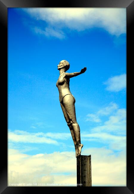 The Scarborough Belle statue at Scarborough in Yorkshire. Framed Print by john hill