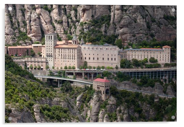 Santa Maria de Montserrat Monastery in Spain Acrylic by Artur Bogacki