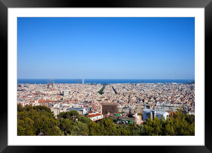 City of Barcelona Framed Mounted Print by Artur Bogacki
