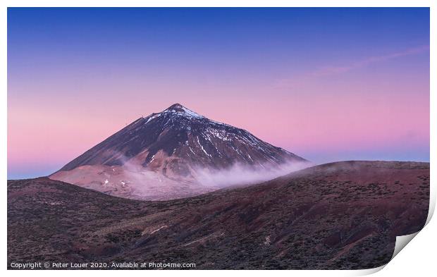 Dawn over Mount Teide Print by Peter Louer