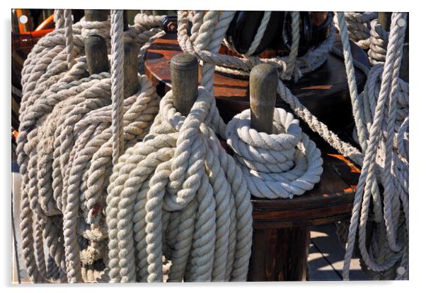 Coiled Ropes on Board of Frigate Acrylic by Arterra 