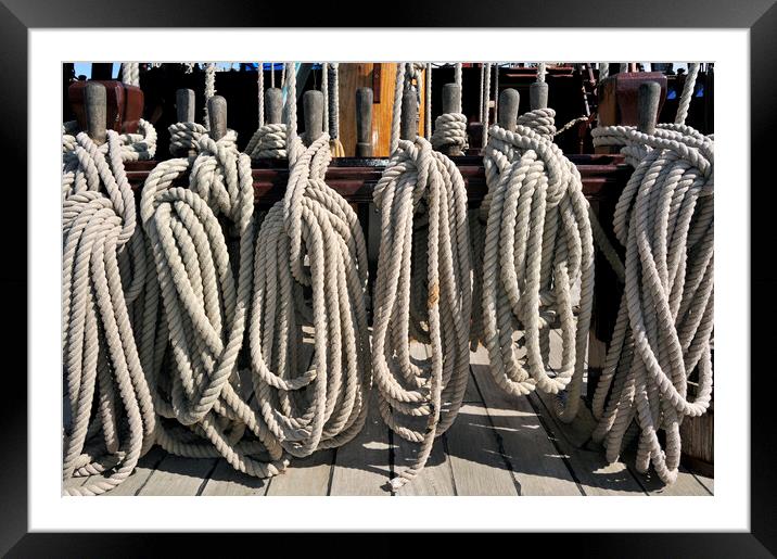 Coiled Ropes on Board of Frigate Grand Turk Framed Mounted Print by Arterra 