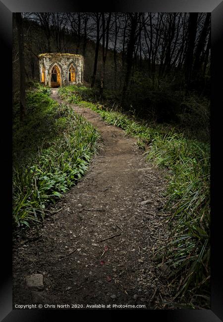 Fishers Hall, Hackfall Woods. Framed Print by Chris North
