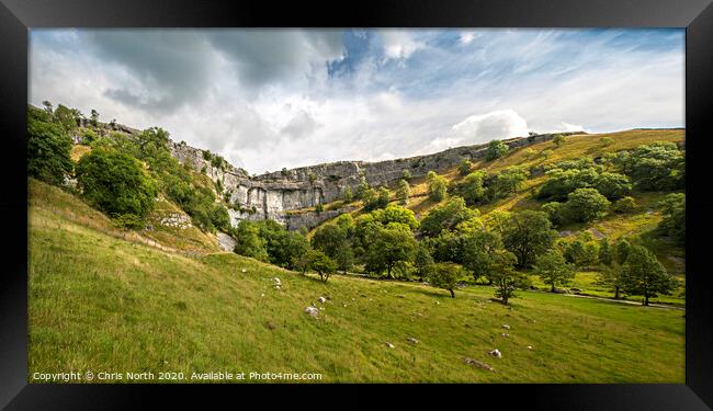 Malham Cove, in  the Yorkshire Dales.. Framed Print by Chris North