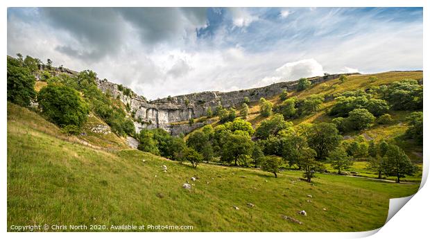 Malham Cove, in  the Yorkshire Dales.. Print by Chris North
