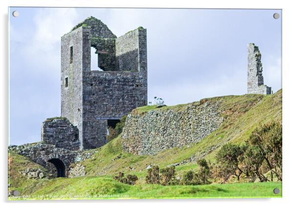 Cornish Tin mine ruins. Acrylic by Ian Taylor