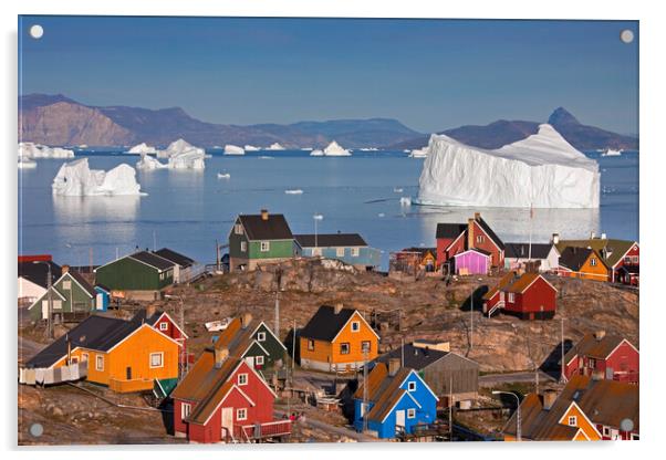 Uummannaq Village and Giant Iceberg, Greenland Acrylic by Arterra 