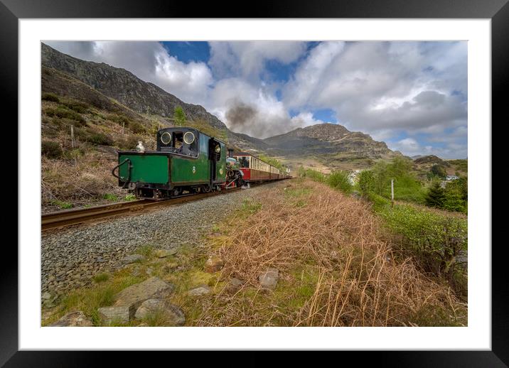 steam engine on the Highland railway at blaenau ffestiniog  Framed Mounted Print by Eddie John
