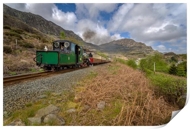 steam engine on the Highland railway at blaenau ffestiniog  Print by Eddie John