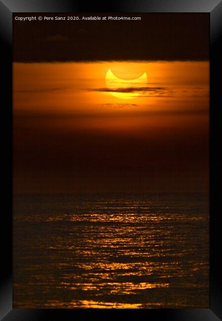 Catalonia - January 4: Partial solar eclipse durin Framed Print by Pere Sanz