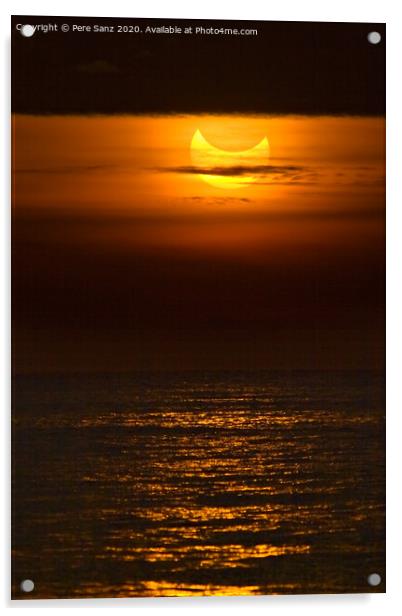 Catalonia - January 4: Partial solar eclipse durin Acrylic by Pere Sanz