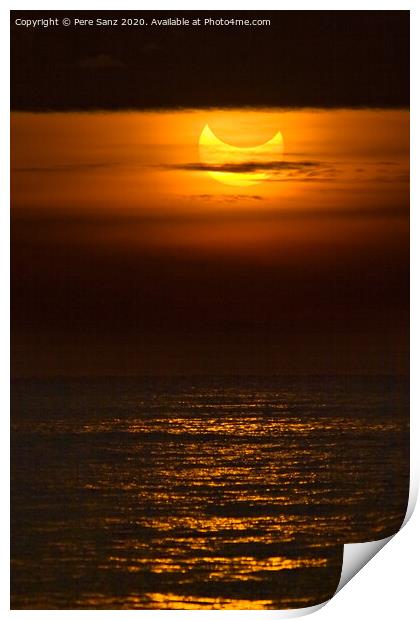 Catalonia - January 4: Partial solar eclipse durin Print by Pere Sanz