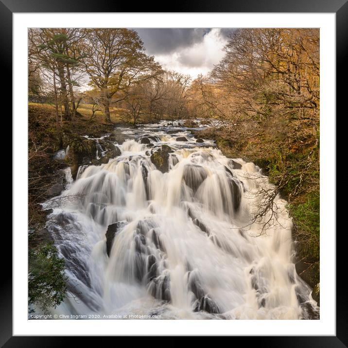 Swallow Falls Framed Mounted Print by Clive Ingram
