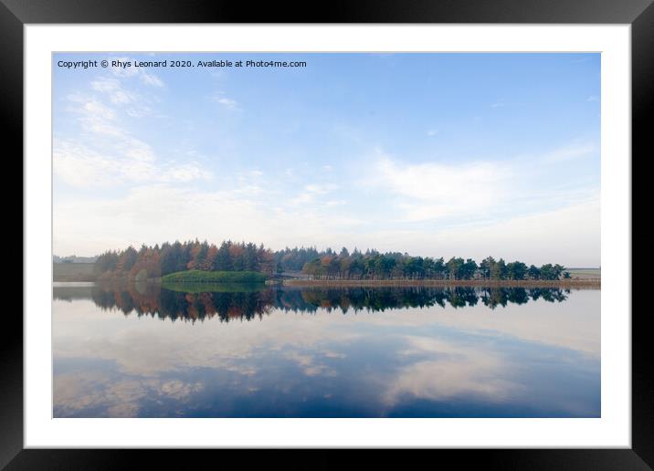 Redmires reservoirs sheffield autumn tree reflections Framed Mounted Print by Rhys Leonard