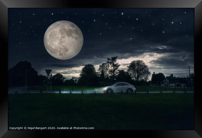 By The Light Of The Silvery Moon Framed Print by Nigel Bangert