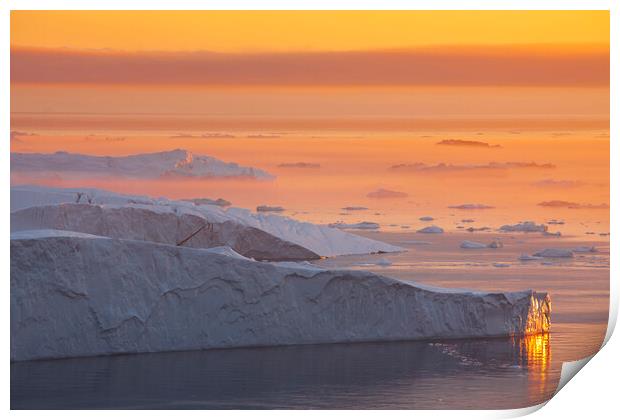 Icebergs at Sunset in the Arctic Print by Arterra 