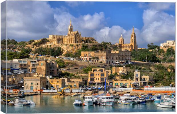 Mgarr Town And Harbour In Gozo, Malta Canvas Print by Artur Bogacki