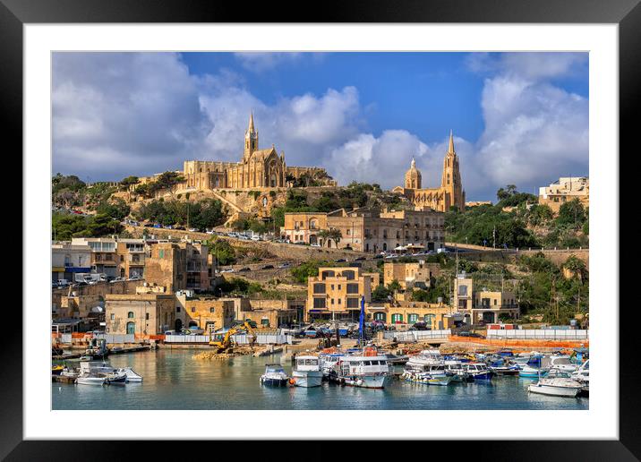 Mgarr Town And Harbour In Gozo, Malta Framed Mounted Print by Artur Bogacki