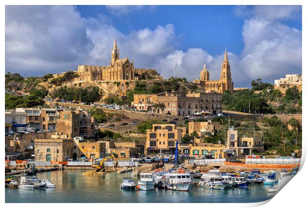 Mgarr Town And Harbour In Gozo, Malta Print by Artur Bogacki