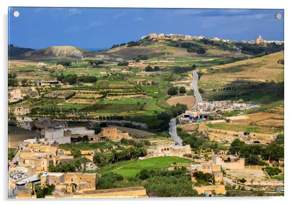 Gozo Island Landscape, Malta Acrylic by Artur Bogacki
