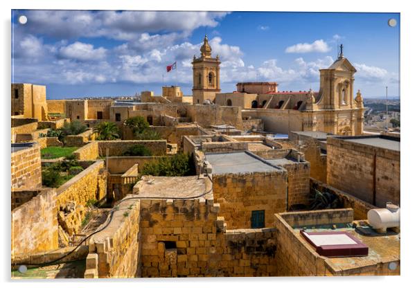 Citadel in Gozo, Malta Acrylic by Artur Bogacki