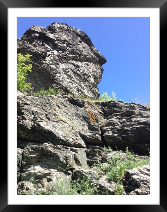 Big gray rock. Nature Of The Southern Urals, Russia. Framed Mounted Print by Karina Osipova