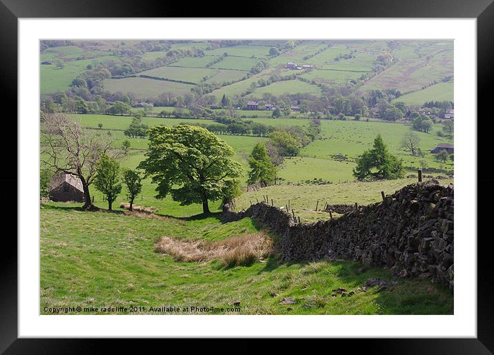 Edale valley Framed Mounted Print by mike radcliffe