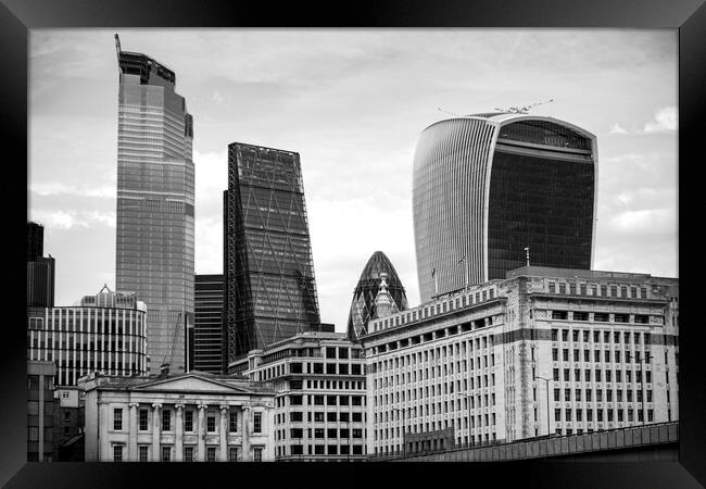 London Buildings Contrast Framed Print by Danilo Cattani
