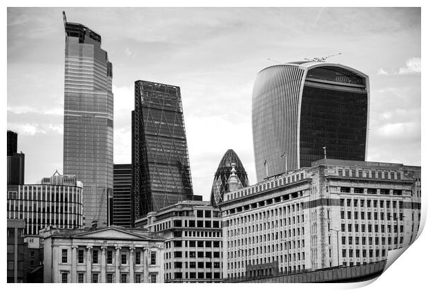 London Buildings Contrast Print by Danilo Cattani