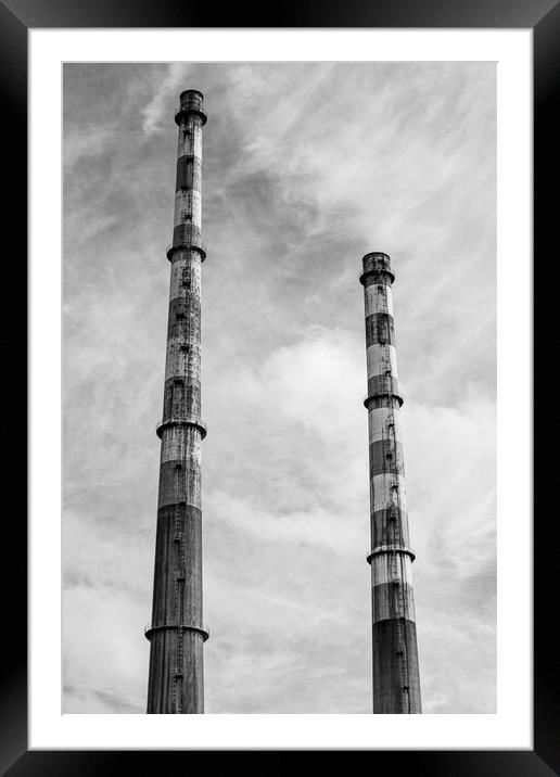 Poolbeg Two Chimneys Framed Mounted Print by Danilo Cattani