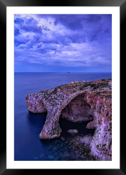 Blue Grotto at Dawn in Malta Framed Mounted Print by Artur Bogacki