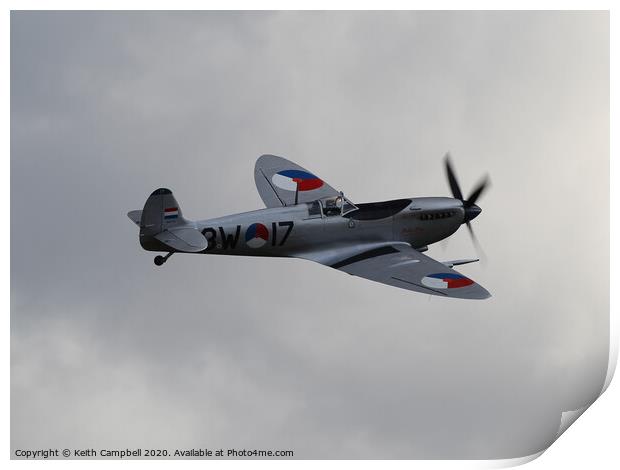 Silver Spitfire Print by Keith Campbell