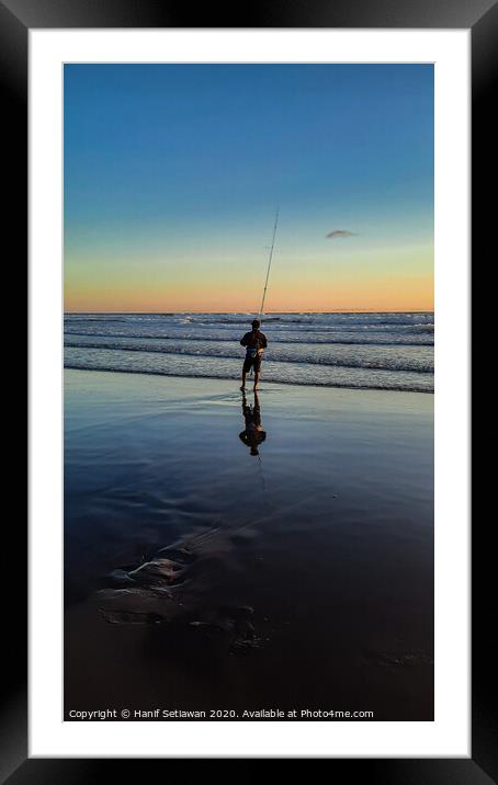 Fisherman beach sunset 2 Framed Mounted Print by Hanif Setiawan