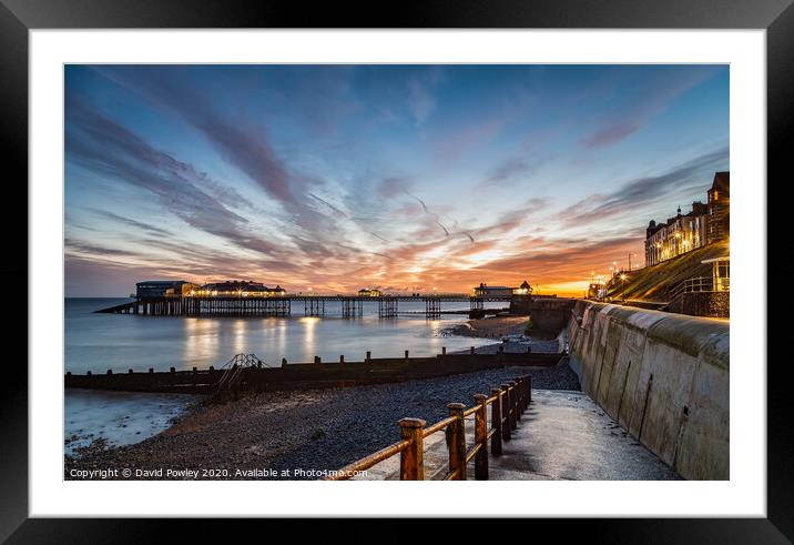 November dawn over Cromer Pier Norfolk Framed Mounted Print by David Powley
