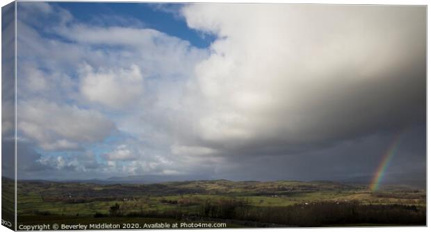 Rainbow from Cunswick Fell Canvas Print by Beverley Middleton