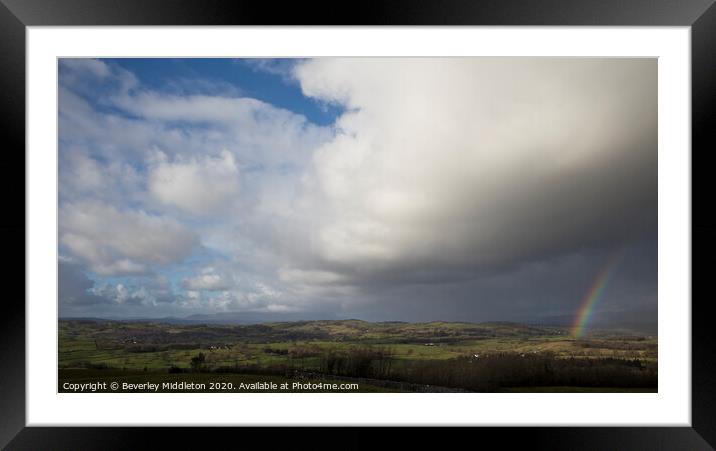 Rainbow from Cunswick Fell Framed Mounted Print by Beverley Middleton