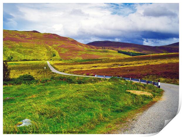 Road to Loch Killin Print by Steven Watson