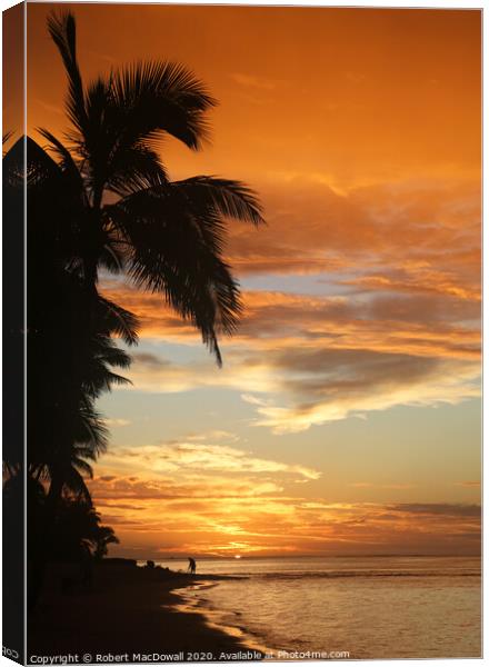 Sunrise from Moana Sands, Rarotonga Canvas Print by Robert MacDowall