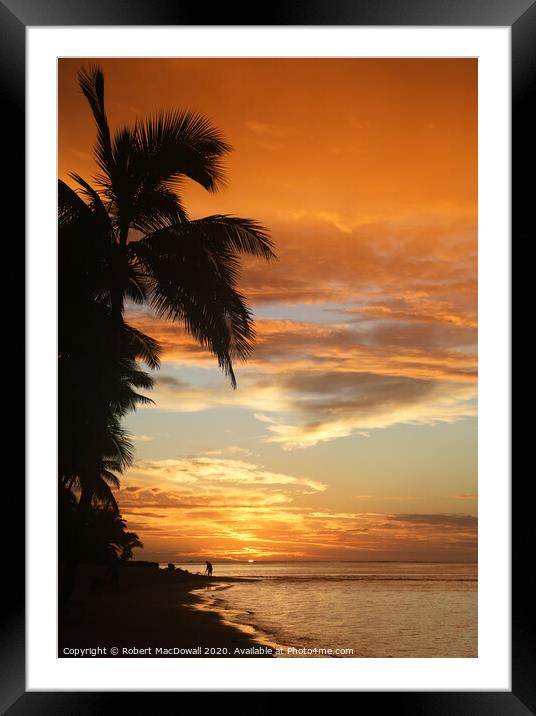 Sunrise from Moana Sands, Rarotonga Framed Mounted Print by Robert MacDowall
