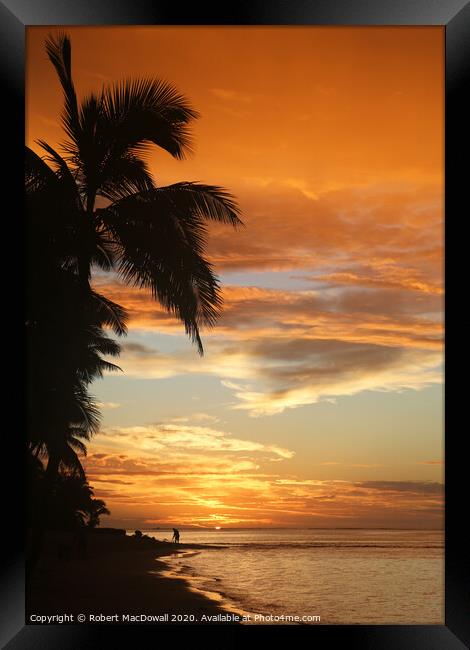 Sunrise from Moana Sands, Rarotonga Framed Print by Robert MacDowall