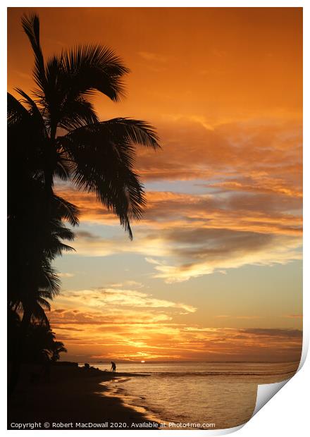 Sunrise from Moana Sands, Rarotonga Print by Robert MacDowall