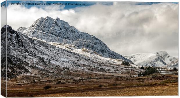 Tryfan Mountains Snowdonia Wales Canvas Print by Adrian Evans