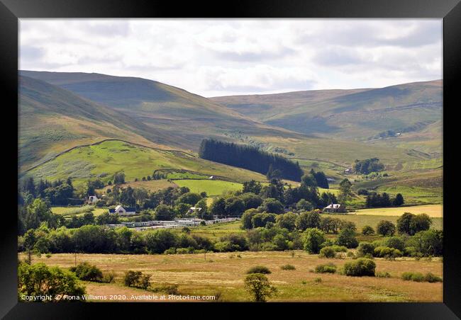 The View Down Ettrick Valley Framed Print by Fiona Williams