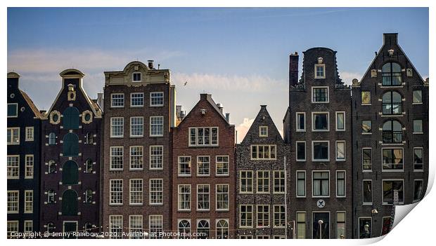 Old Houses of Amsterdam Print by Jenny Rainbow