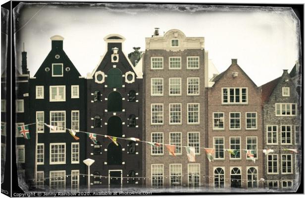 Vintage Amsterdam Old Card Canvas Print by Jenny Rainbow