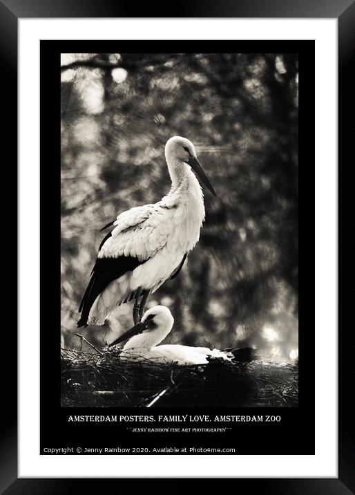 Amsterdam Posters. Family Love. Amsterdam Zoo Framed Mounted Print by Jenny Rainbow